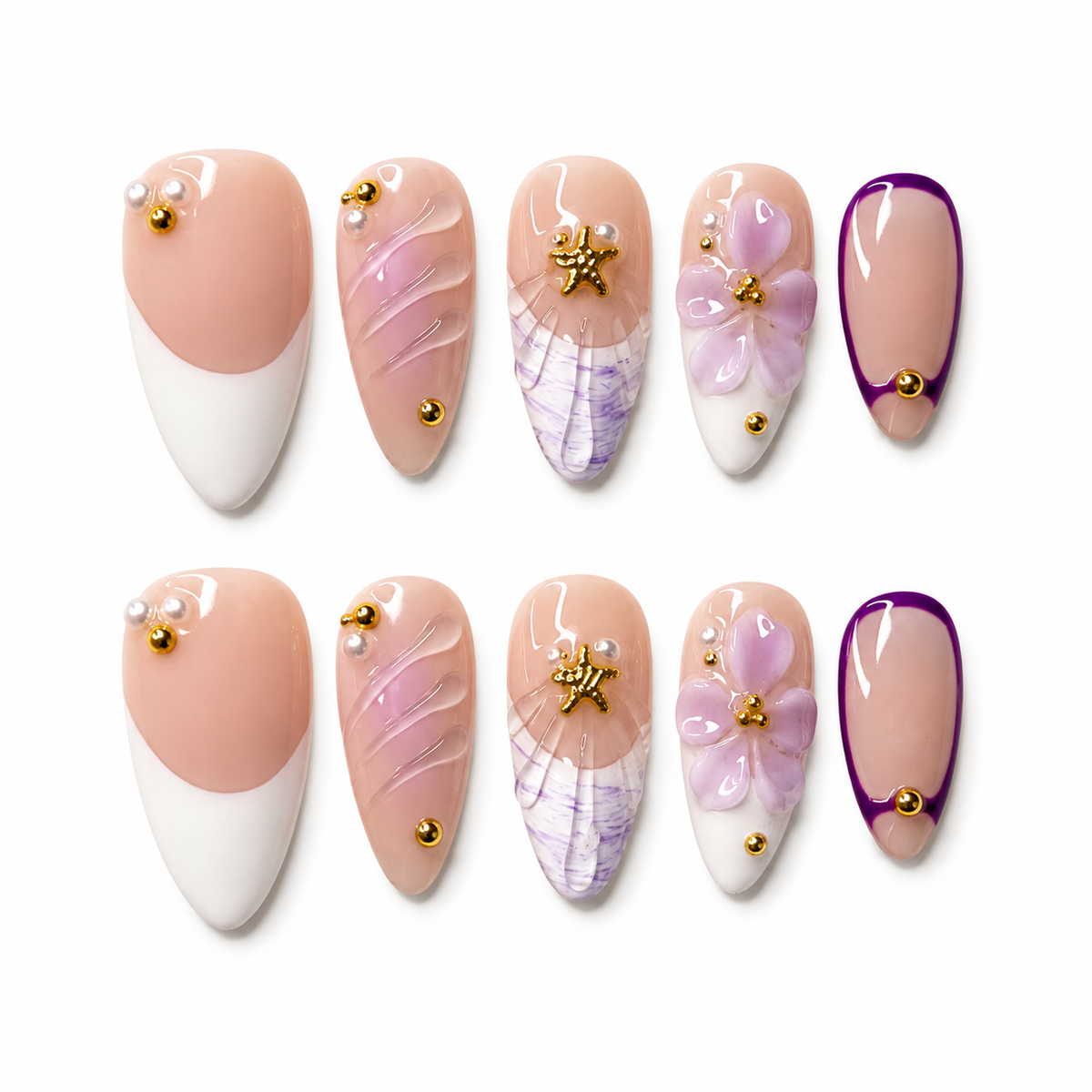 Detailansicht der CLEORA Lilac Breeze Press-on Nails