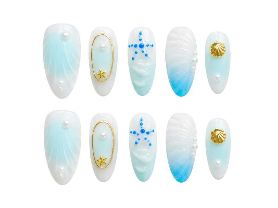 Lagoon Pearl Press-on Nails von Cleora