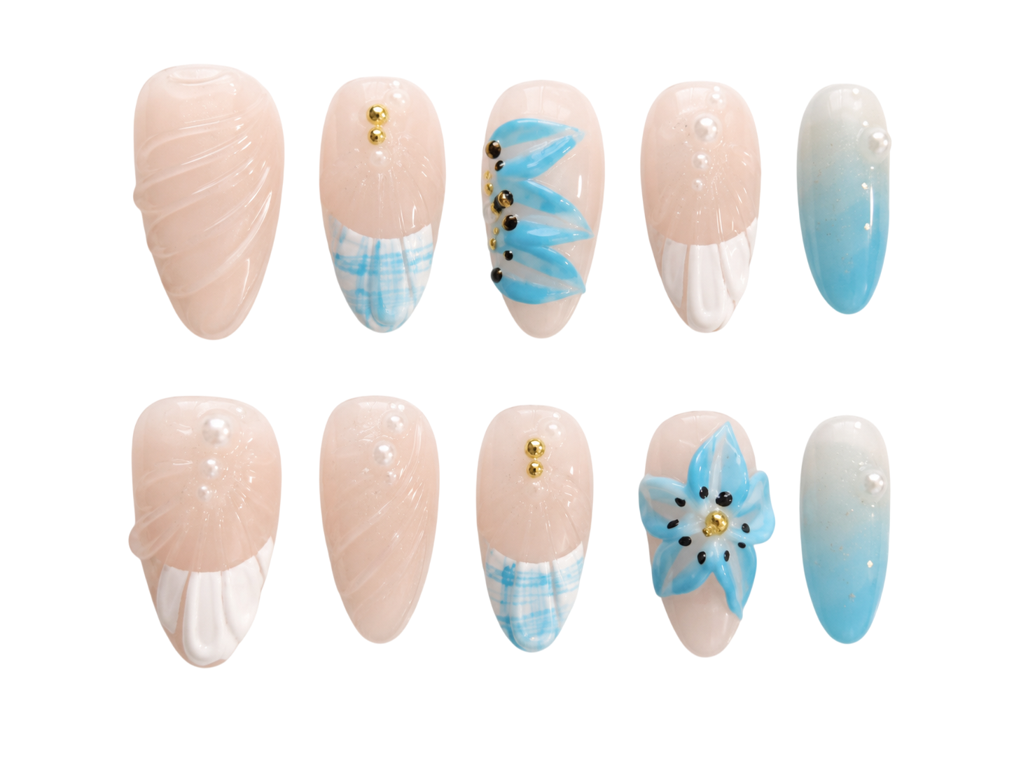 Ocean Bloom Press-on Nails von Cleora