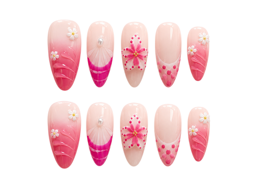 Flamingo Bloom Press-on Nails von Cleora