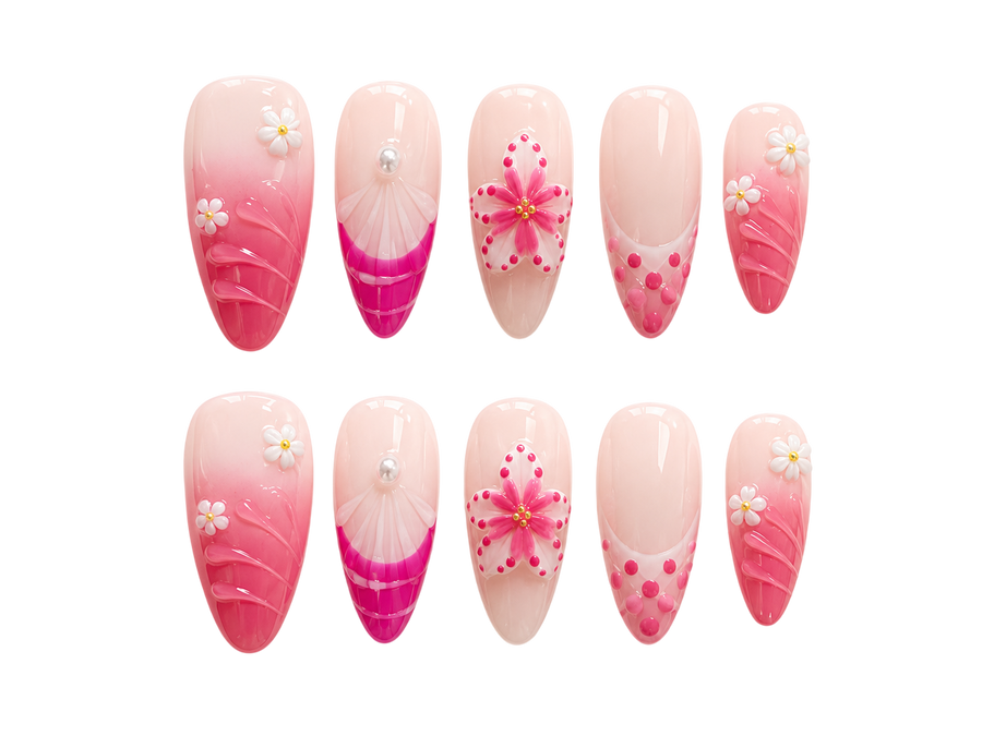 Flamingo Bloom Press-on Nails von Cleora